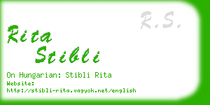 rita stibli business card